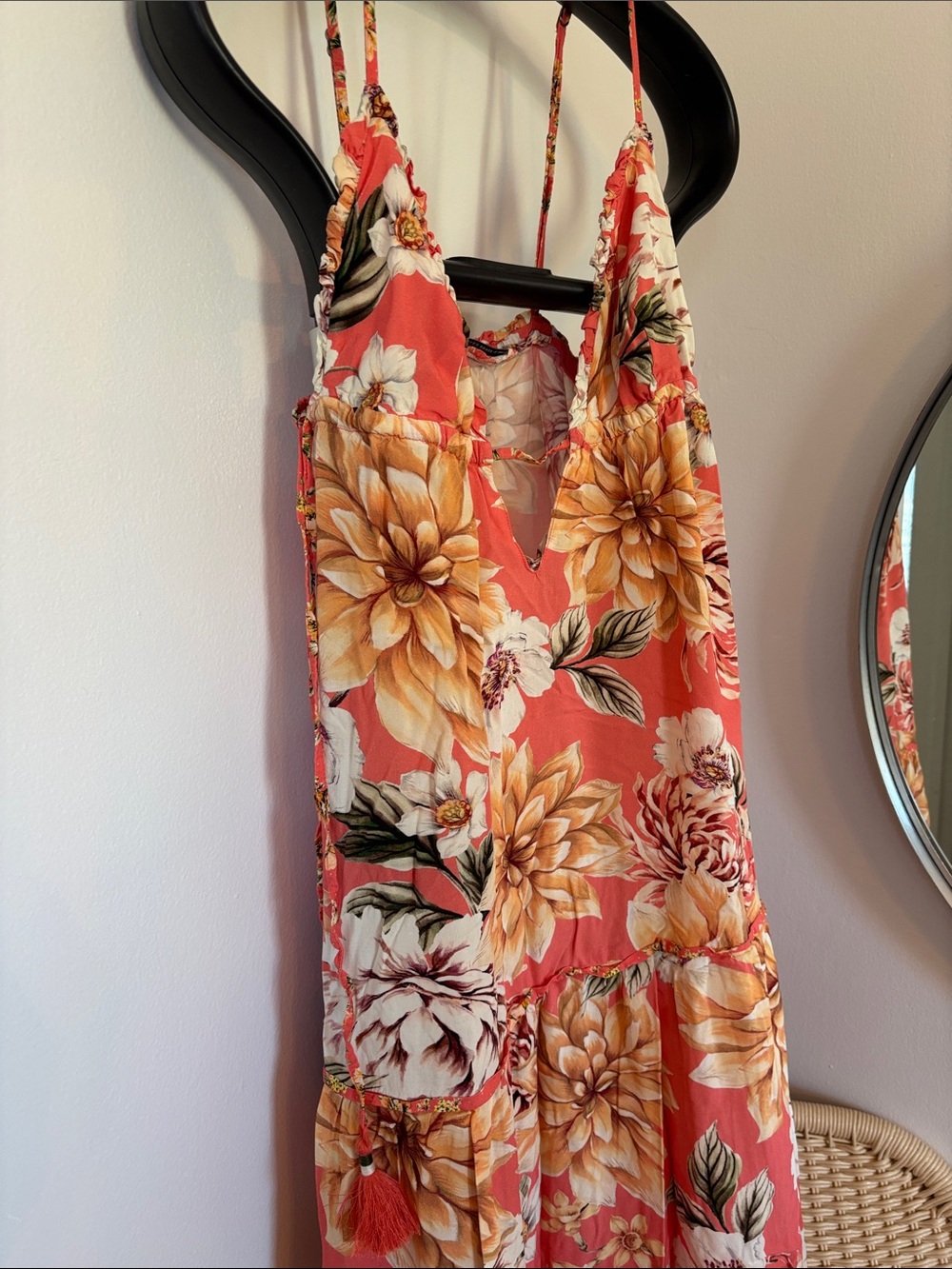 Maaji Coral Floral Maxi Dress with Yellow & White Blooms must have!